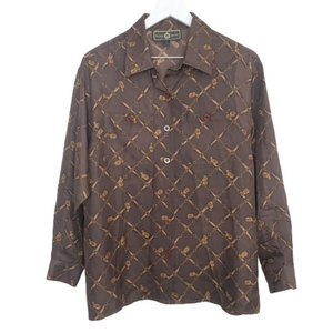 𝅺ST. JOHN SPORT Silk Equestrian Blouse Size P